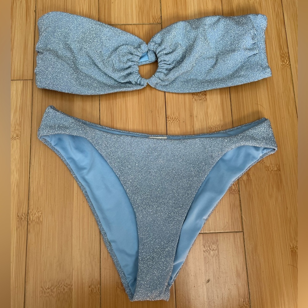 BRAND NEW 3pc set Baobab no tags Metallic with matching sarong skirt